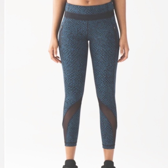 Lululemon Inspire ll Tights Shatter Weave Teal Training Gym Athletic - Picture 3 of 13